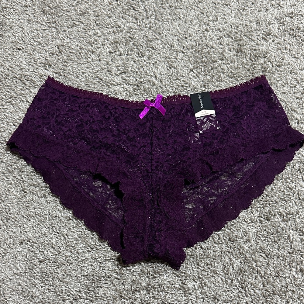 Ambrielle Lace Panty in Bordeaux Purple